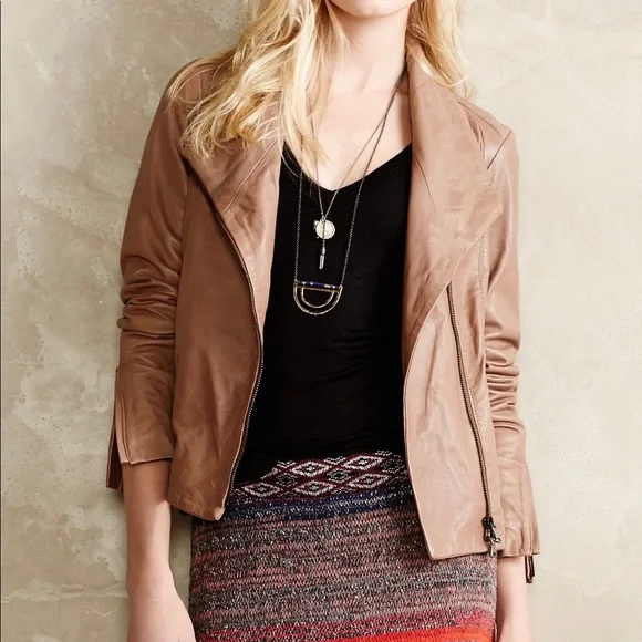 Dolan Leather Moto Jacket from Anthropologie - Size M